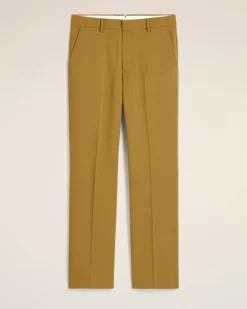Ami Paris Mustard Wool Straight Fit Trousers HAVANA Clearance