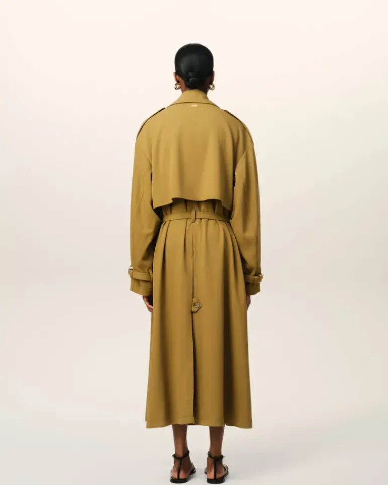 Ami Paris Mustard Wool Trench Coat HAVANA Best