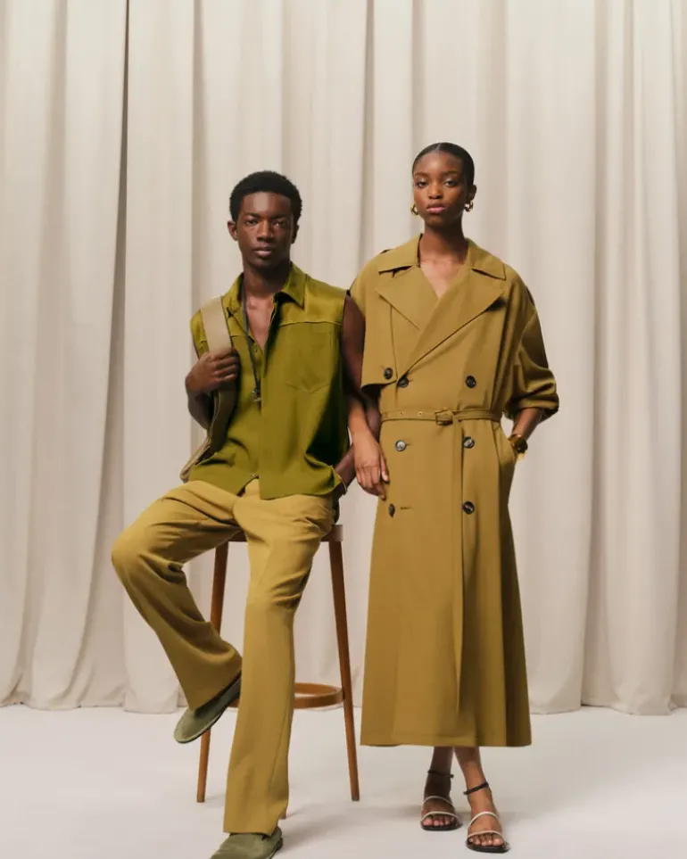 Ami Paris Mustard Wool Trench Coat HAVANA Best