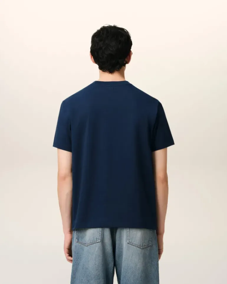 Ami Paris Navy Cotton Ami de Coeur T-Shirt NIGHT BLUE Outlet
