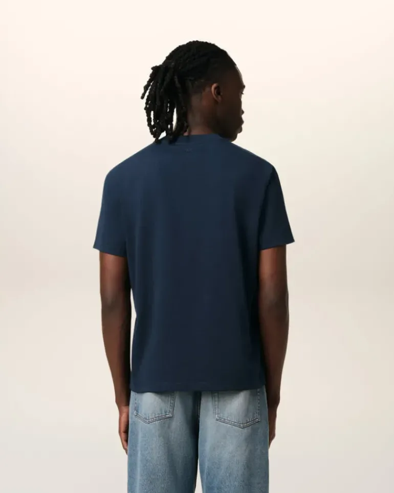 Ami Paris Navy Cotton Ami de Coeur T-Shirt NIGHT BLUE Fashion