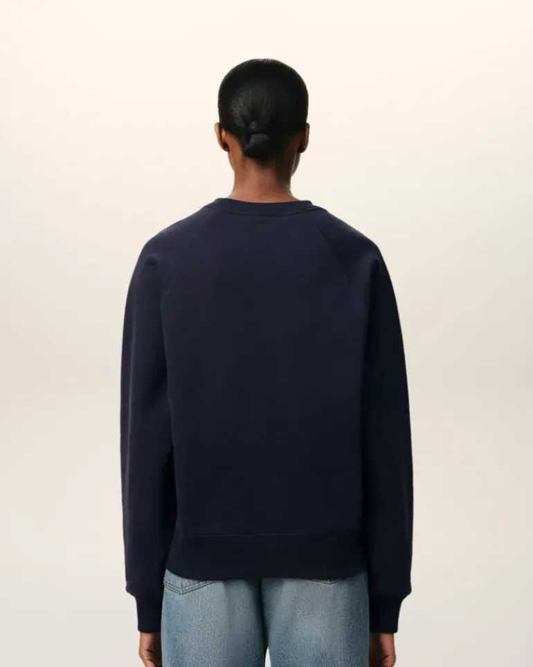 Ami Paris Navy Cotton Ami de Coeur Patch Sweatshirt NAVY BLUE Outlet
