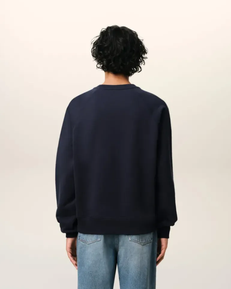 Ami Paris Navy Cotton Ami de Coeur Patch Sweatshirt NAVY BLUE Outlet