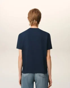 Ami Paris Navy Cotton Ami de Coeur T-Shirt NIGHT BLUE Cheap