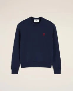 Ami Paris Navy Cotton Ami de Coeur Sweatshirt NIGHT BLUE Outlet