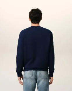 Ami Paris Navy Cotton Ami de Coeur Sweatshirt NIGHT BLUE Outlet