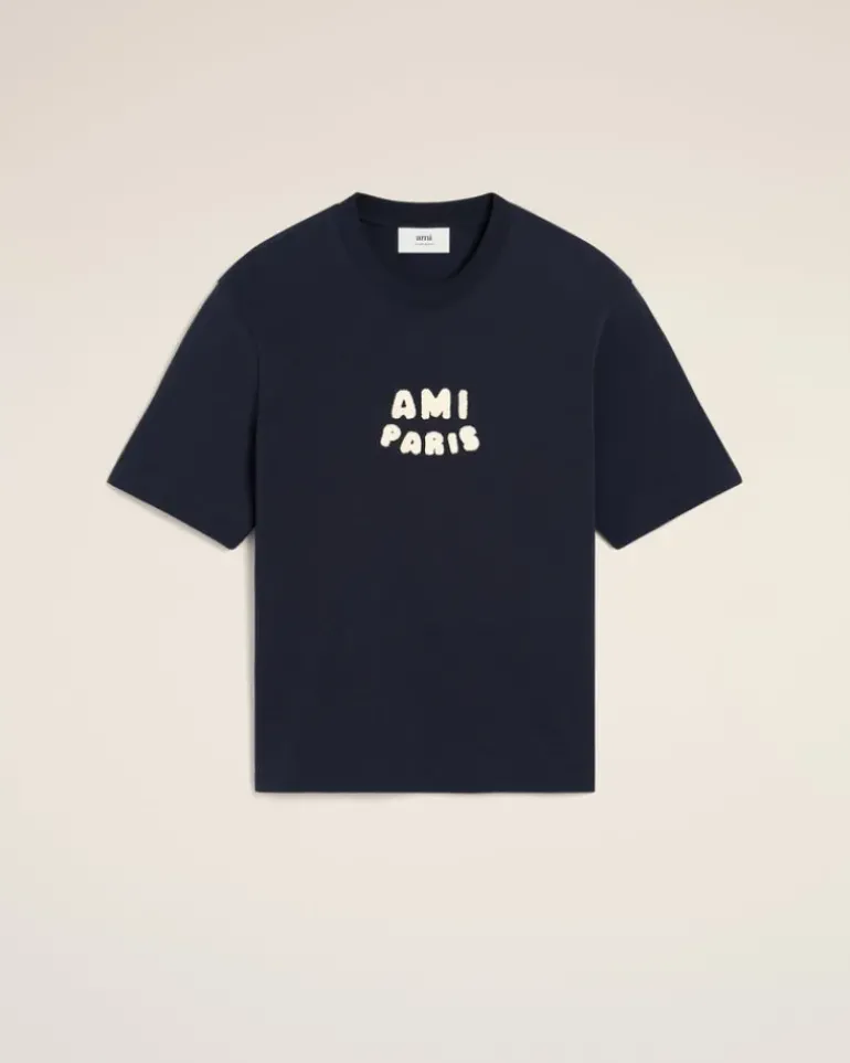 Ami Paris Navy Cotton Patch T-Shirt NAVY BLUE Cheap
