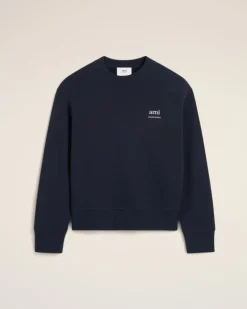 Ami Paris Navy Cotton Sweatshirt NAVY BLUE Shop