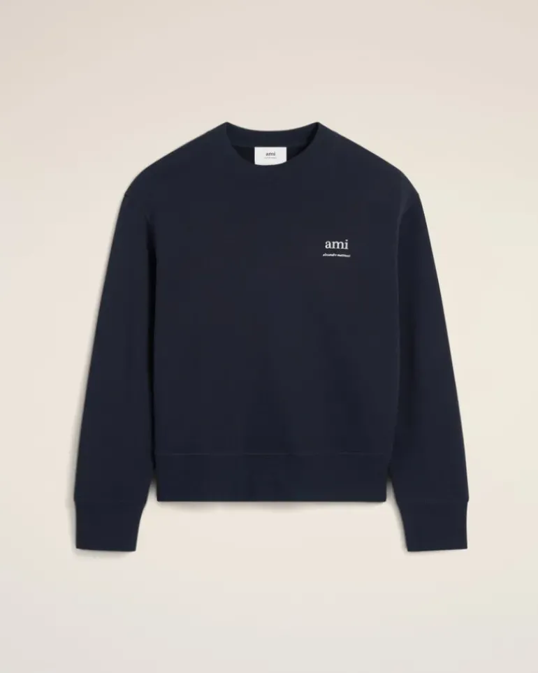 Ami Paris Navy Cotton Sweatshirt NAVY BLUE Shop