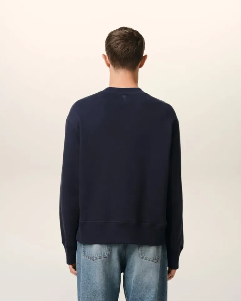 Ami Paris Navy Cotton Sweatshirt NAVY BLUE Shop