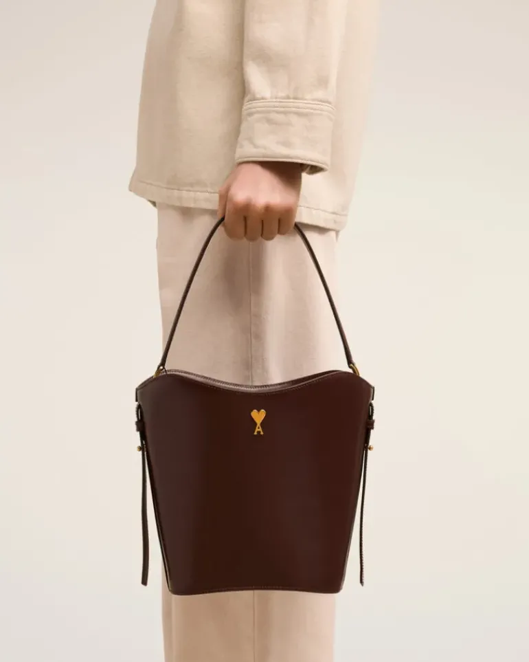 Ami Paris Paris Paris Bucket Bag CHOCOLATE Clearance