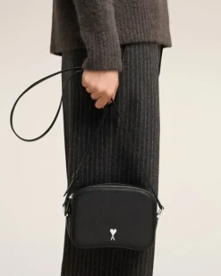 Ami Paris Paris Paris Camera Bag BLACK/VIBRATED SILVER Best Sale