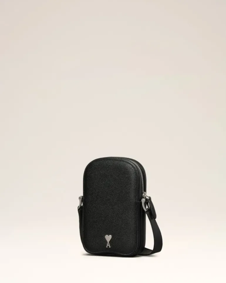 Ami Paris Paris Paris Vertical Camera Bag BLACK/VIBRATED SILVER Shop