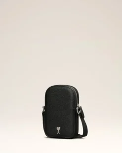 Ami Paris Paris Paris Vertical Camera Bag BLACK/VIBRATED SILVER Shop