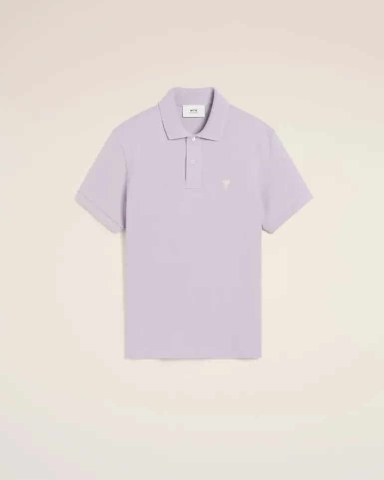 Ami Paris Purple Cotton Ami de Coeur Polo Shirt LILAC Cheap