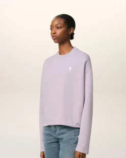 Ami Paris Purple Cotton Ami de Coeur Sweatshirt LILAC Fashion