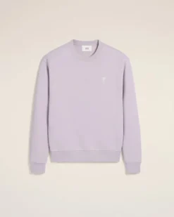 Ami Paris Purple Cotton Ami de Coeur Sweatshirt LILAC Flash Sale