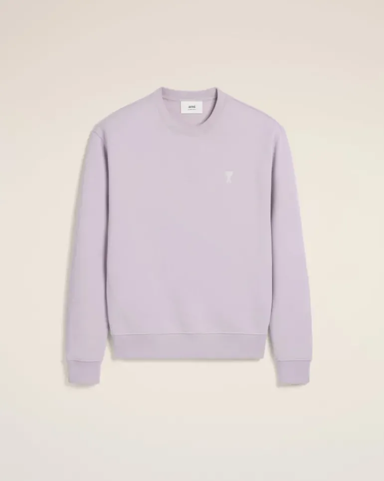 Ami Paris Purple Cotton Ami de Coeur Sweatshirt LILAC Flash Sale