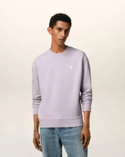 Ami Paris Purple Cotton Ami de Coeur Sweatshirt LILAC Flash Sale