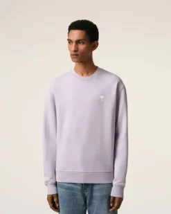 Ami Paris Purple Cotton Ami de Coeur Sweatshirt LILAC Flash Sale