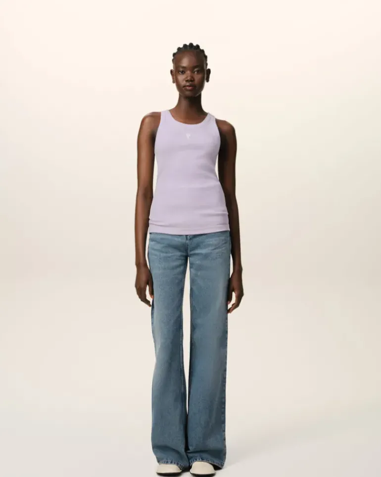 Ami Paris Purple Cotton Rib Ami de Coeur Tanktop LILAC Shop