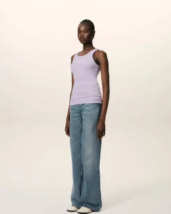 Ami Paris Purple Cotton Rib Ami de Coeur Tanktop LILAC Shop