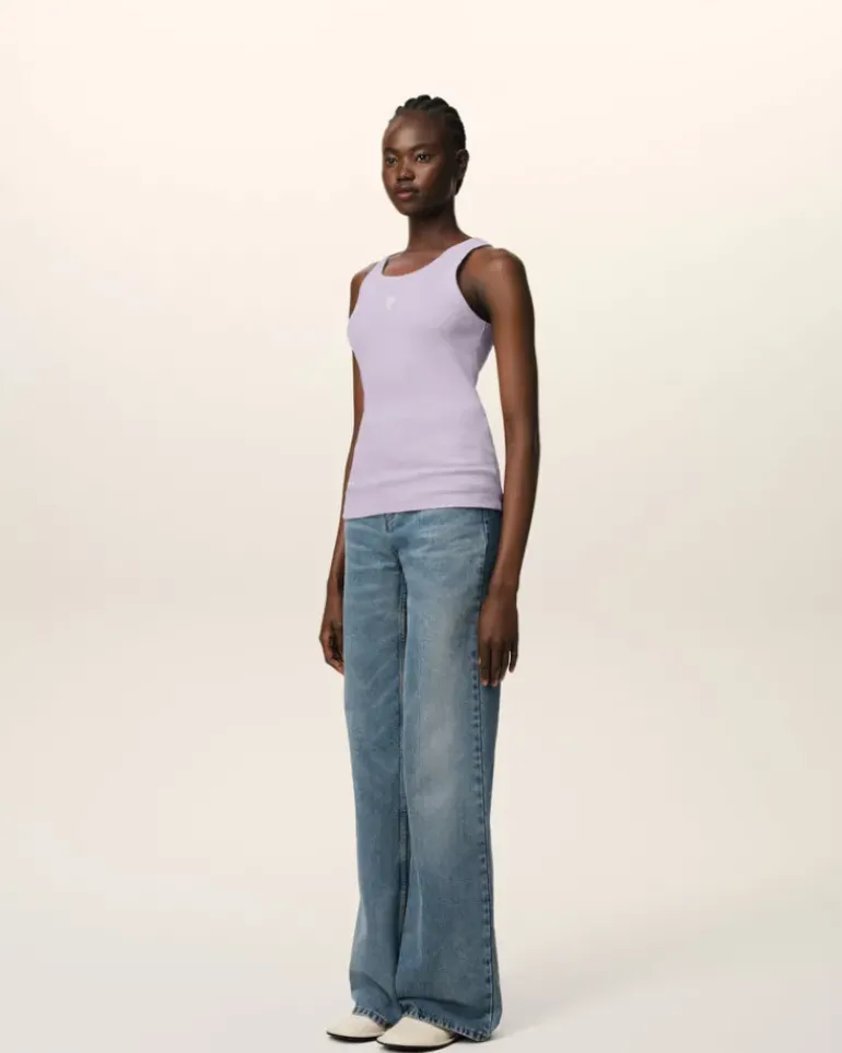 Ami Paris Purple Cotton Rib Ami de Coeur Tanktop LILAC Shop