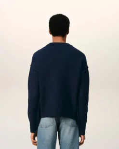 Ami Paris Red Ami de Coeur Sweater NIGHT BLUE/RED Cheap