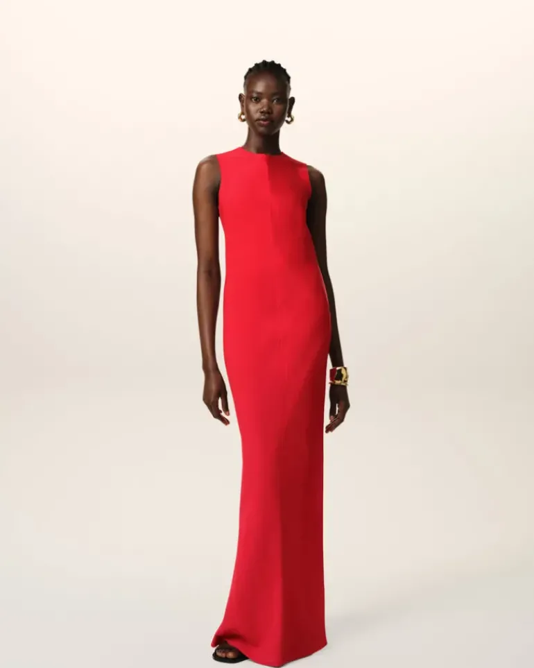 Ami Paris Red Long Straight Dress POPPY Store