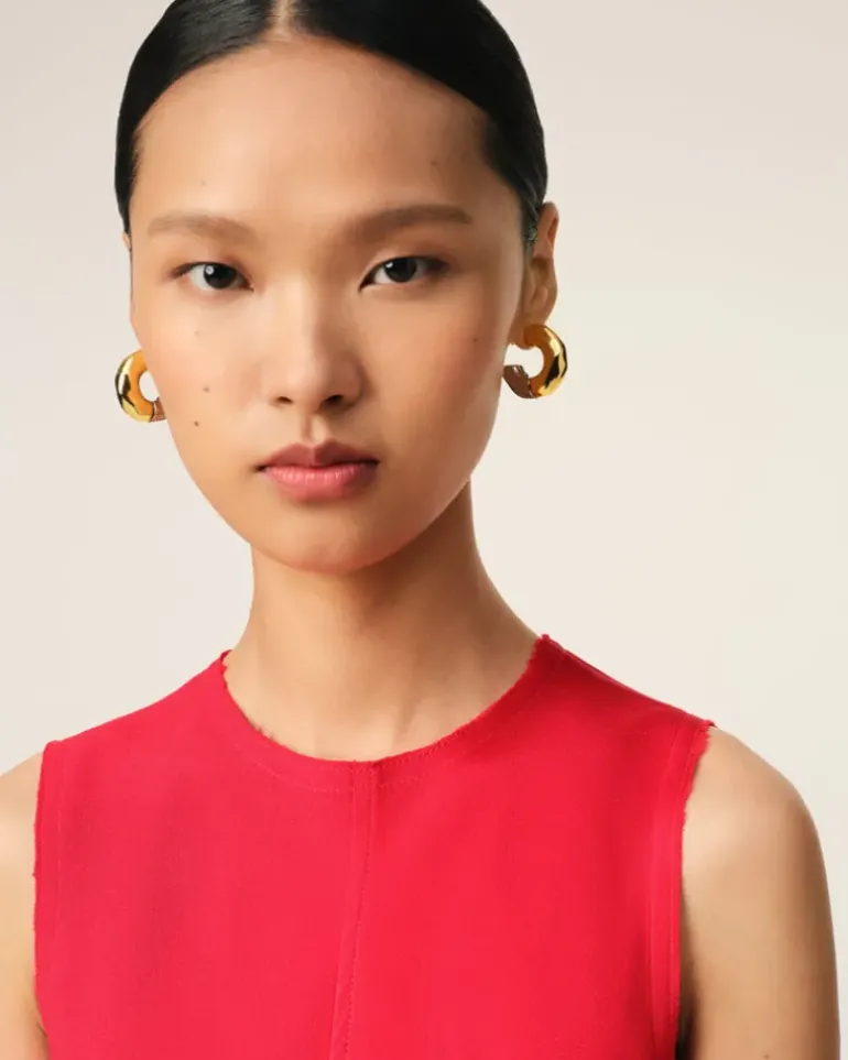 Ami Paris Red Sleeveless Top POPPY Best
