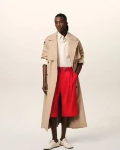 Ami Paris Red Wool Cargo Bermuda Short POPPY Outlet