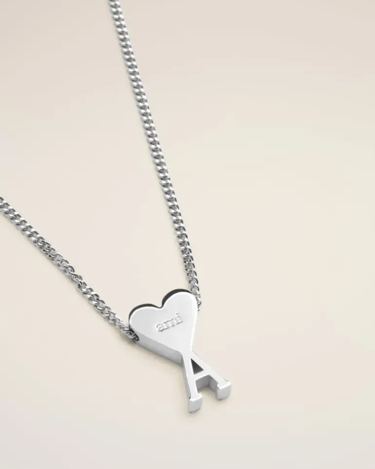 Ami Paris Brass Ami de Coeur Pendant Necklace SILVER Cheap