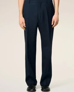 Ami Paris Straight Fit Trousers NAVY BLUE Outlet
