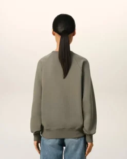 Ami Paris Taupe Cotton Tonal Ami de Coeur Sweatshirt SMOKE GREY Online