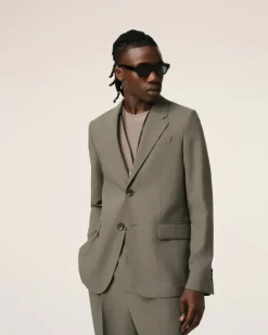 Ami Paris Taupe Wool Two Buttons Jacket SMOKE GREY Cheap