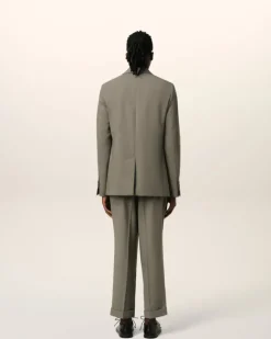 Ami Paris Taupe Wool Two Buttons Jacket SMOKE GREY Cheap