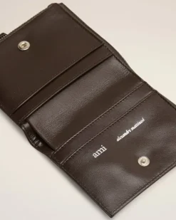 Ami Paris Voulez-Vous Folded Wallet DARK COFFEE Clearance