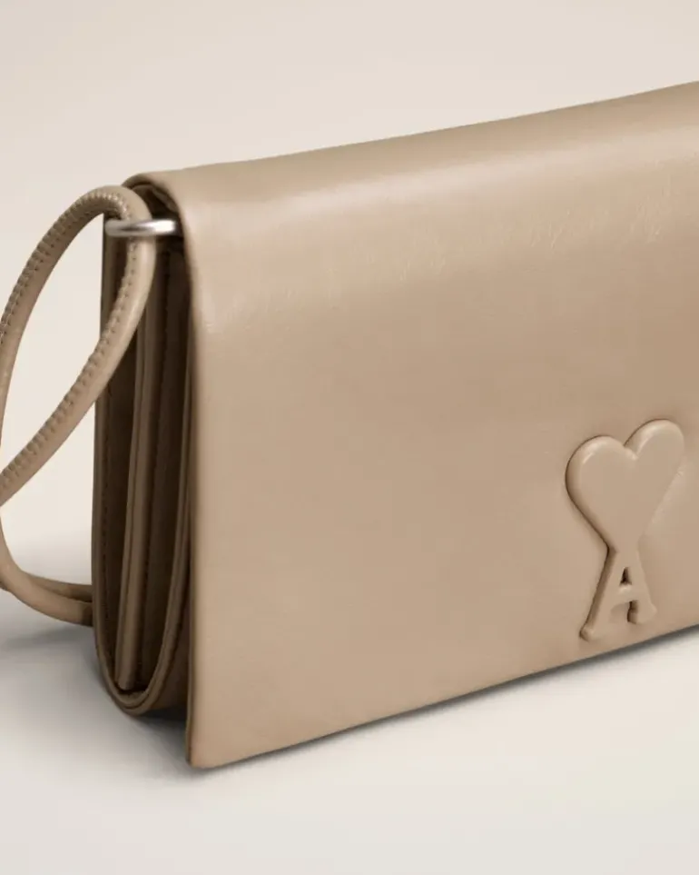 Ami Paris Voulez-Vous Wallet Strap LIGHT BEIGE Shop