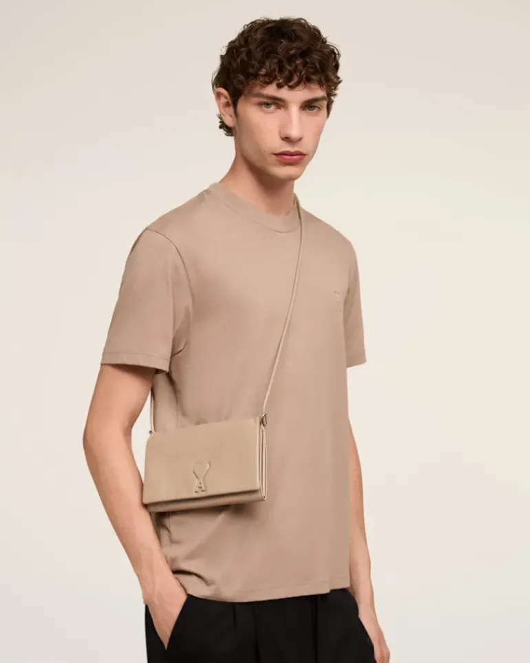 Ami Paris Voulez-Vous Wallet Strap LIGHT BEIGE Shop
