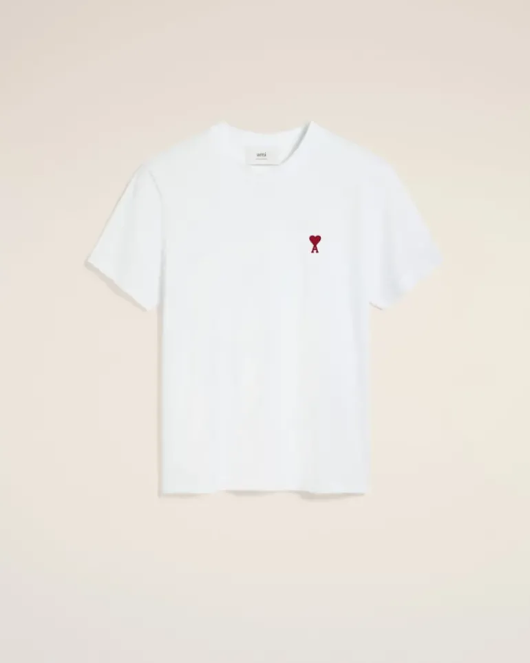 Ami Paris Cotton Ami de Coeur T-Shirt WHITE Flash Sale