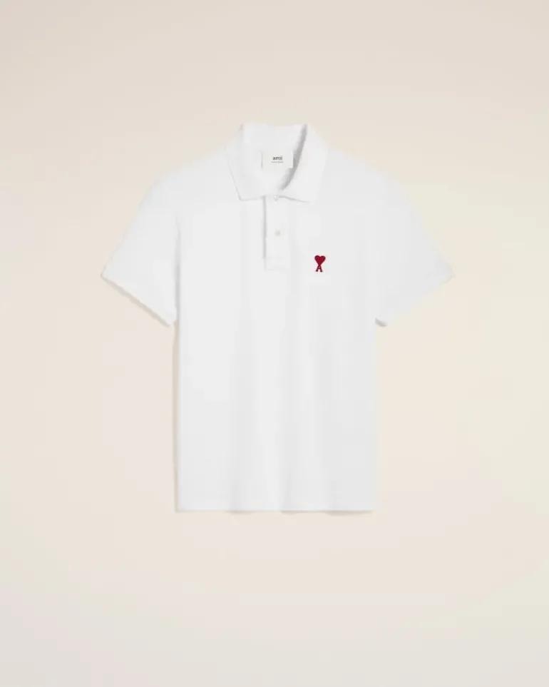 Ami Paris Cotton Ami de Coeur Polo Shirt WHITE Online