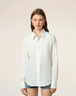 Ami Paris Cotton Ami de Coeur Classic Shirt WHITE Cheap