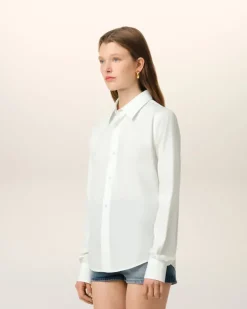 Ami Paris Cotton Ami de Coeur Classic Shirt WHITE Cheap