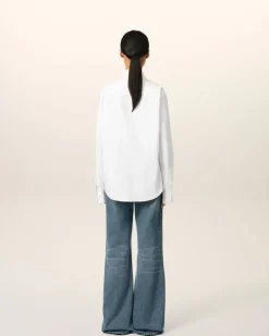 Ami Paris White Cotton Button-Down Ami de Coeur Shirt NATURAL WHITE Shop