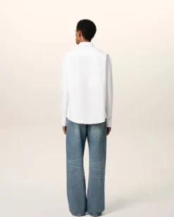 Ami Paris White Cotton Button-Down Ami de Coeur Shirt NATURAL WHITE Shop