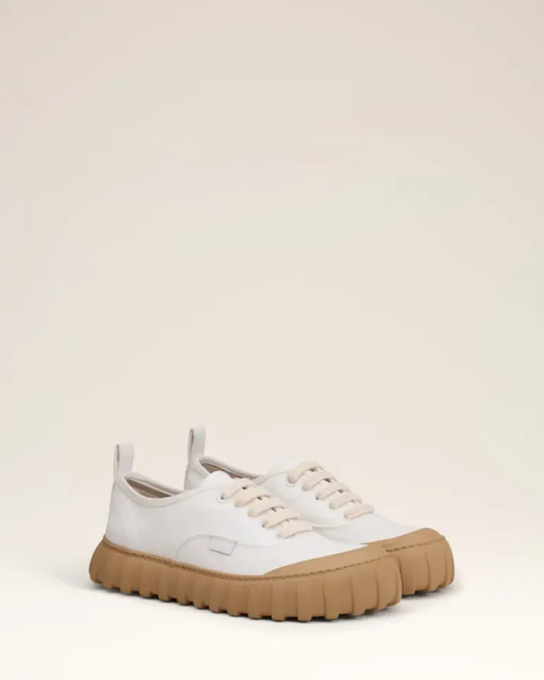 Ami Paris Cotton Low Top Tempo Canvas Sneakers WHITE Flash Sale