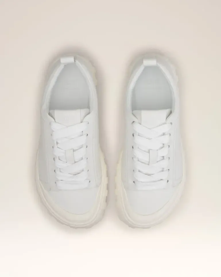 Ami Paris Leather Low Top Tempo Sneakers WHITE New