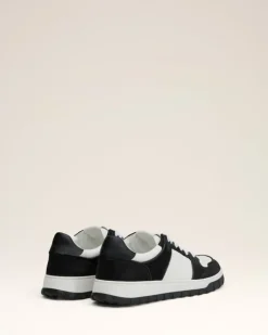 Ami Paris White Leather Low Top Walk Sneakers WHITE/BLACK Hot