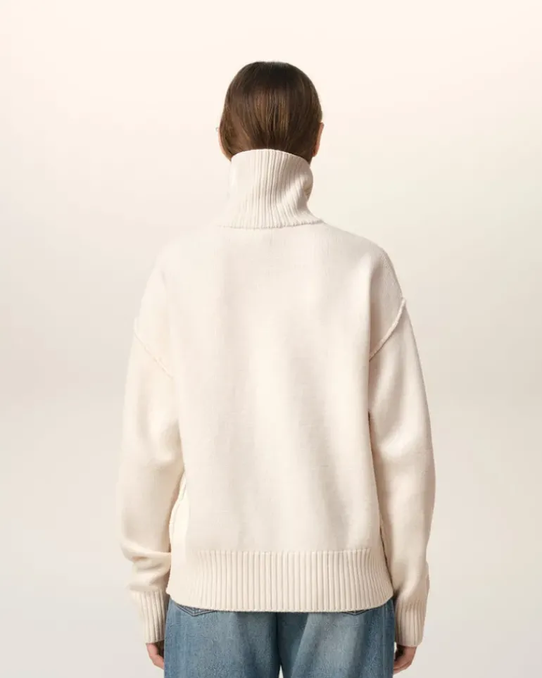 Ami Paris White Wool Ami de Coeur Sweater OFF WHITE/ RED Cheap