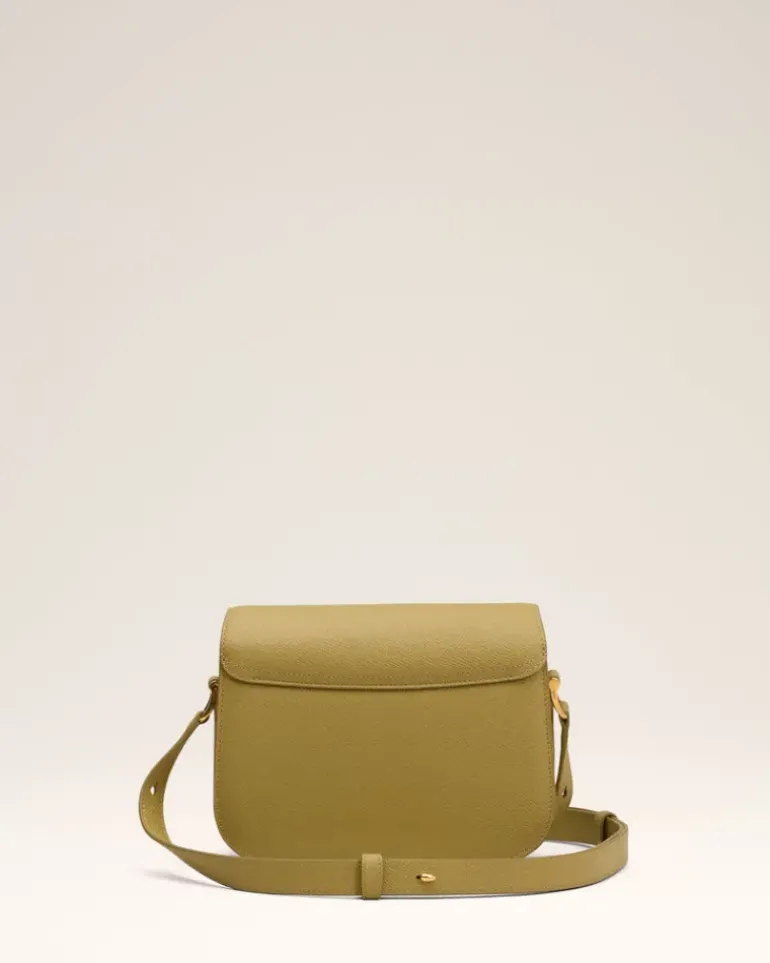 Ami Paris Yellow Leather Paris Paris Bag HAVANA/VIBRATED BRASS Best Sale